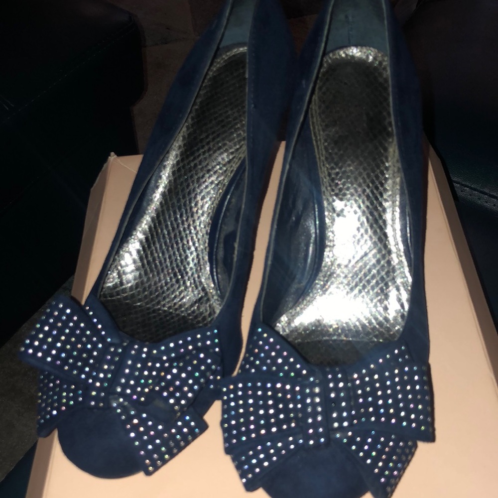 GIANNI BINI BOW WEDGES 7.5